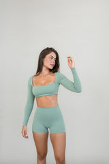 Elva Crop Long Sleeve | Green